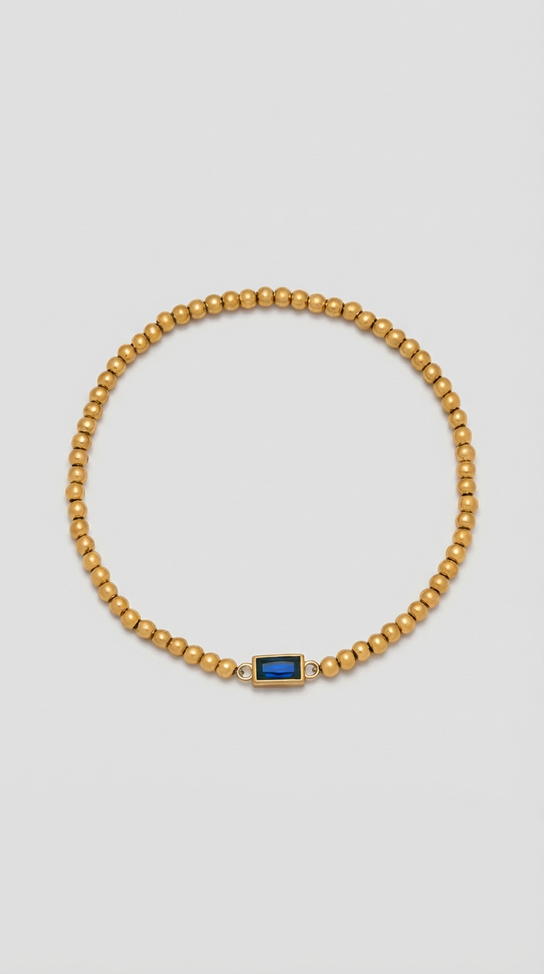 Celeste - Pulseira Birthstone com Contas