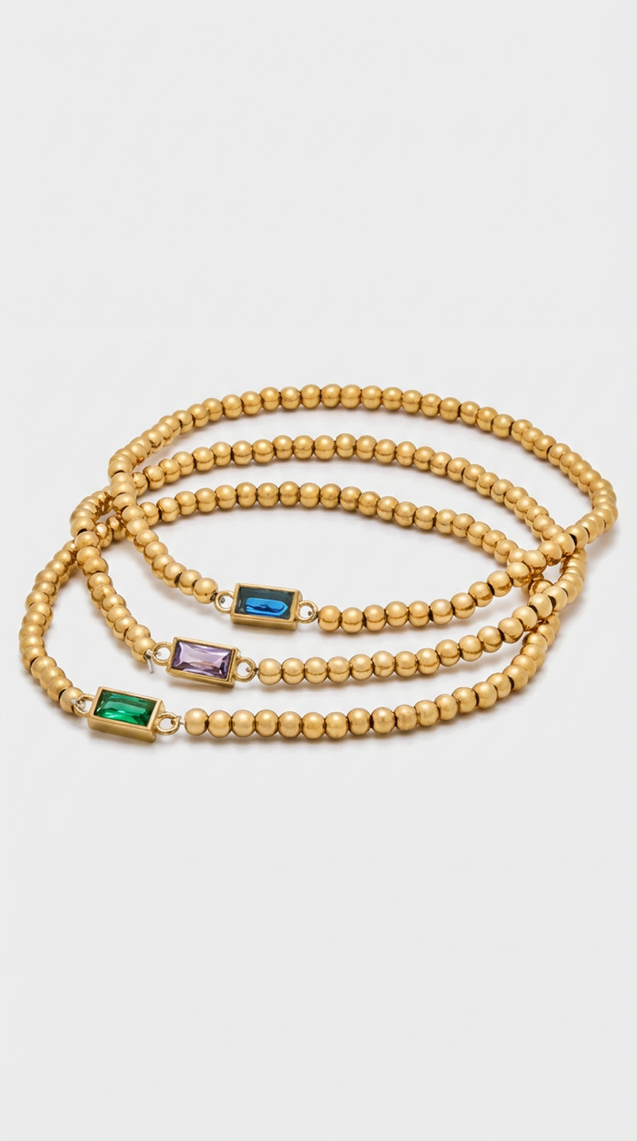 Celeste - Pulseira Birthstone com Contas