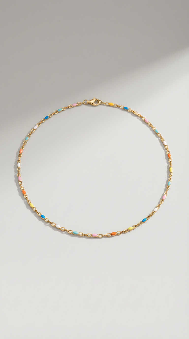 Solene - Gargantilha Choker de Contas Coloridas