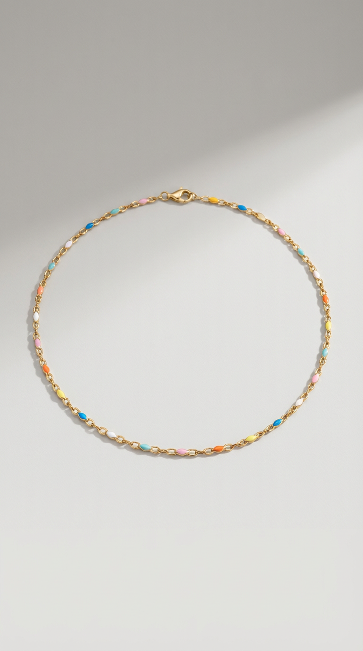 Solene - Gargantilha Choker de Contas Coloridas