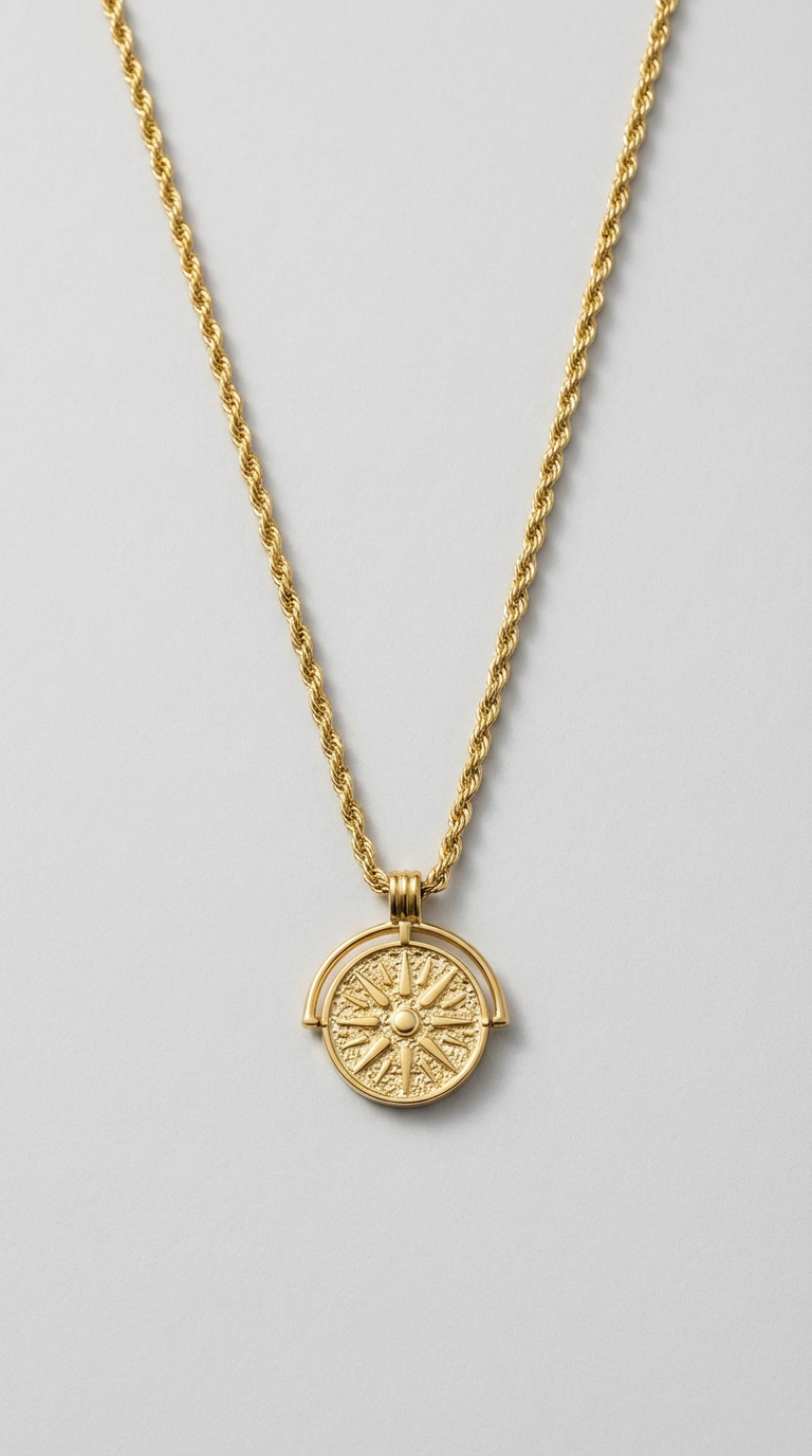 Aurielle - Colar Medalhão Bússola