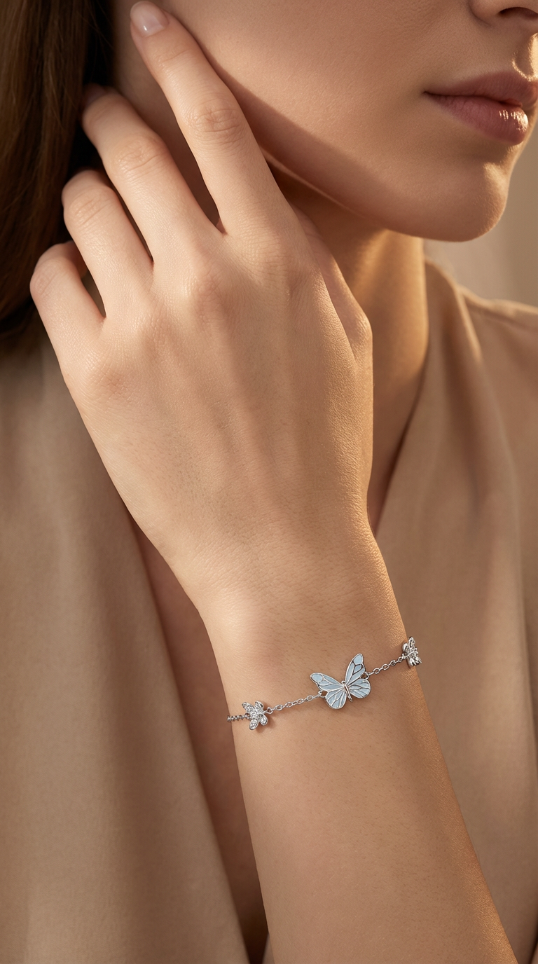 Elise - Pulseira Charm de Borboleta
