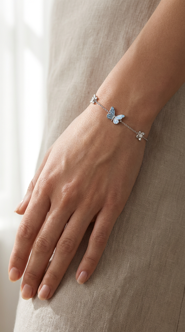Elise - Pulseira Charm de Borboleta