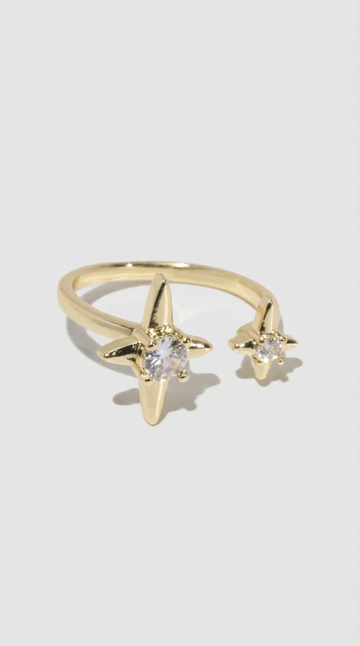 Nova - Anel de Cristal Dupla Estrela