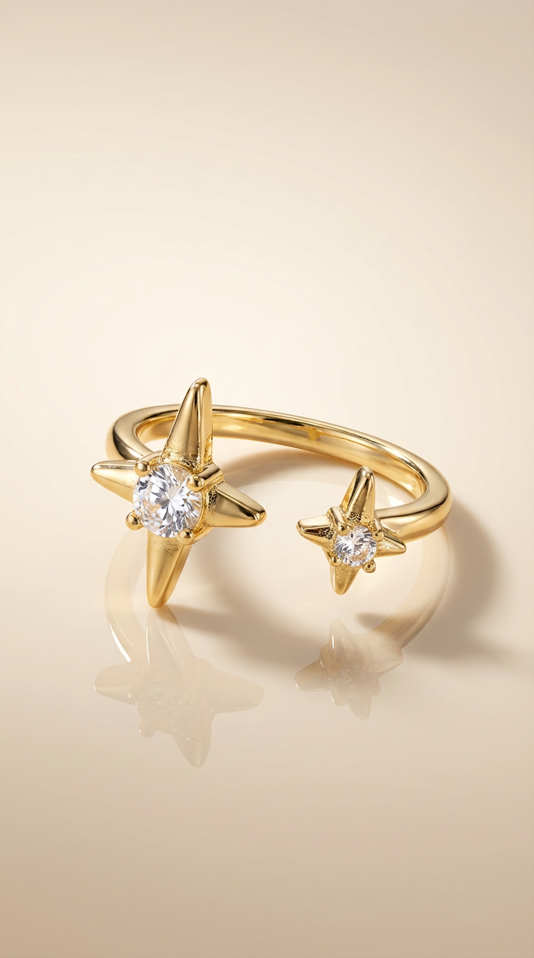 Nova - Anel de Cristal Dupla Estrela