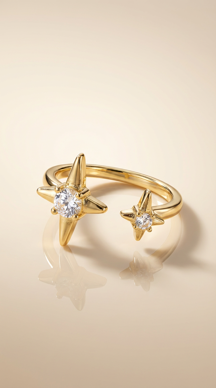Nova - Anel de Cristal Dupla Estrela