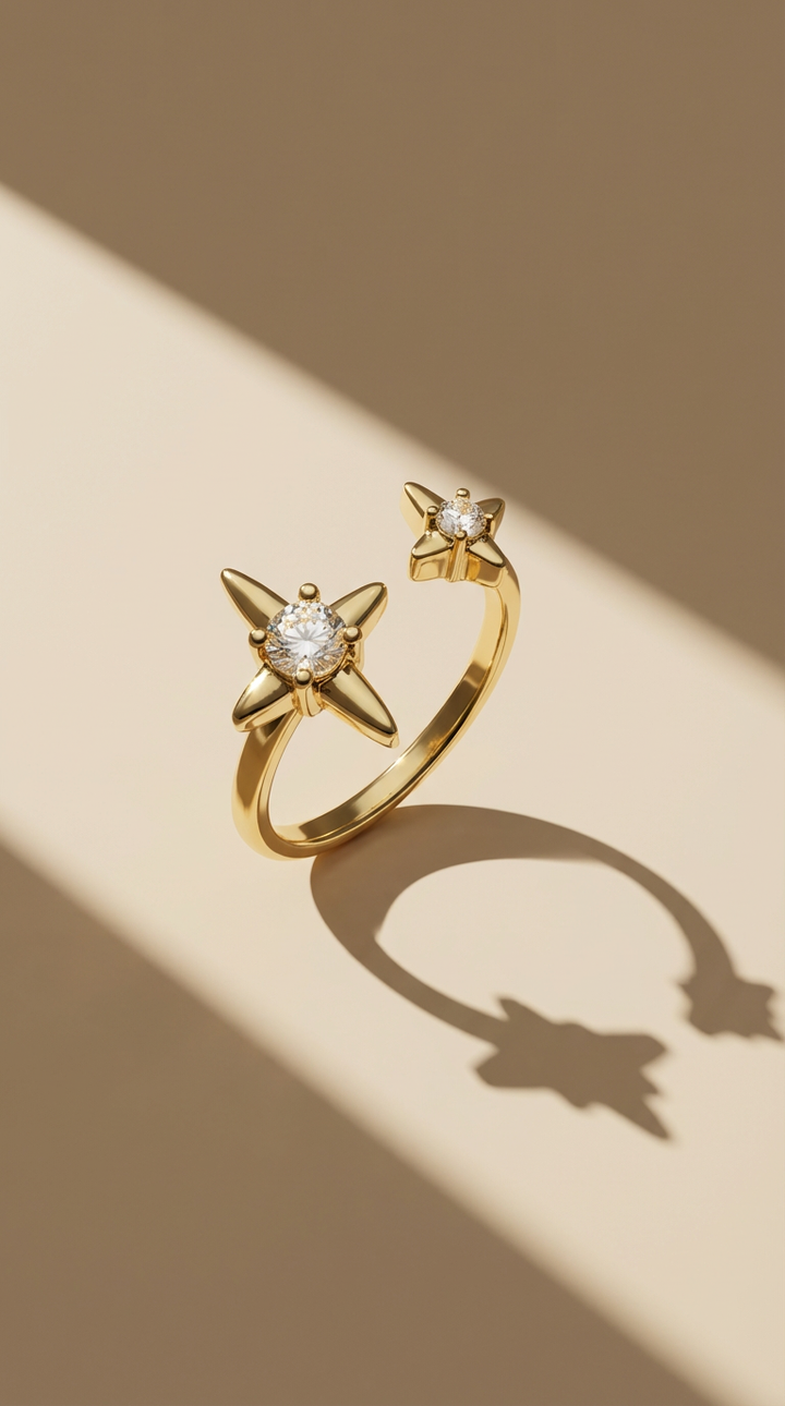 Nova - Anel de Cristal Dupla Estrela