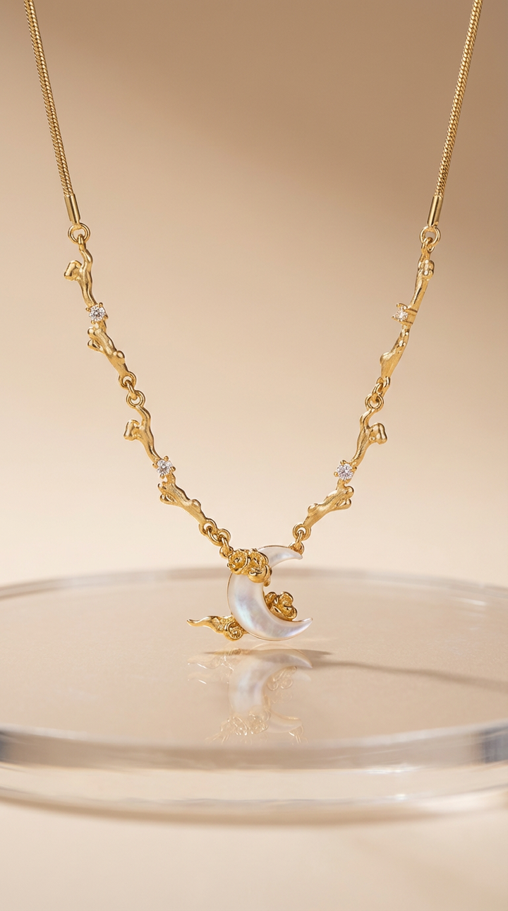 Selene - Colar Charm de Lua Crescente