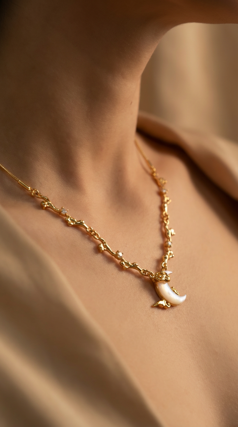 Selene - Colar Charm de Lua Crescente