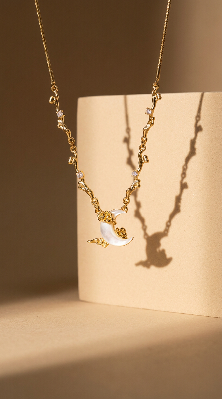Selene - Colar Charm de Lua Crescente