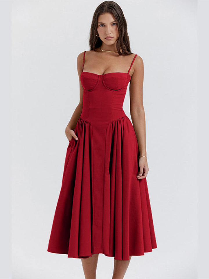 Vestido Midi Estruturado com Sutiã Embutido