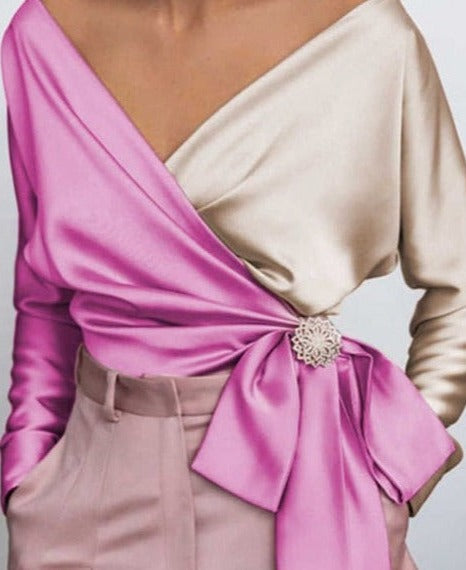 Top com Decote em V Vonda (Plus Size)