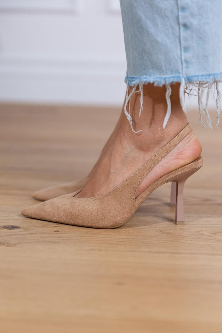 Marlena - Pumps Slingback Nude com Salto Fino