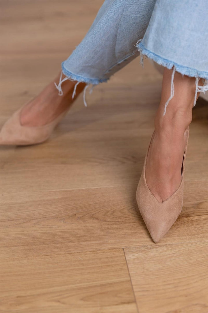 Marlena - Pumps Slingback Nude com Salto Fino