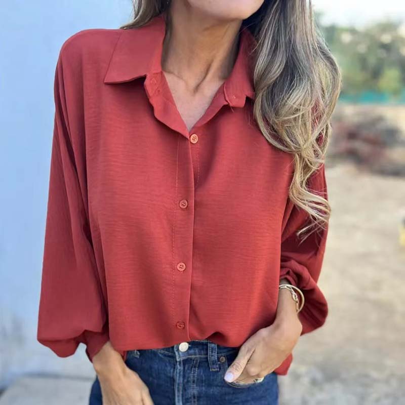 Blusa Abotoada com Mangas Globo