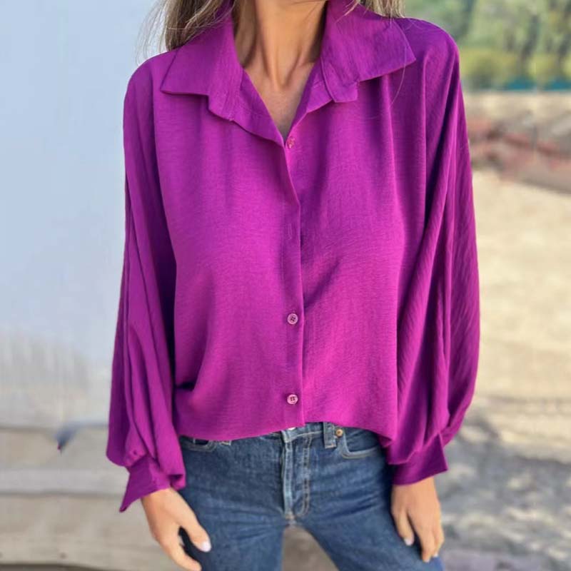 Blusa Abotoada com Mangas Globo